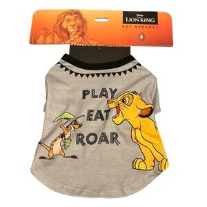 Disney The Lion King Play Eat Roar Pet Dog Graphic Tee Shirt Simba Sz Small NWT